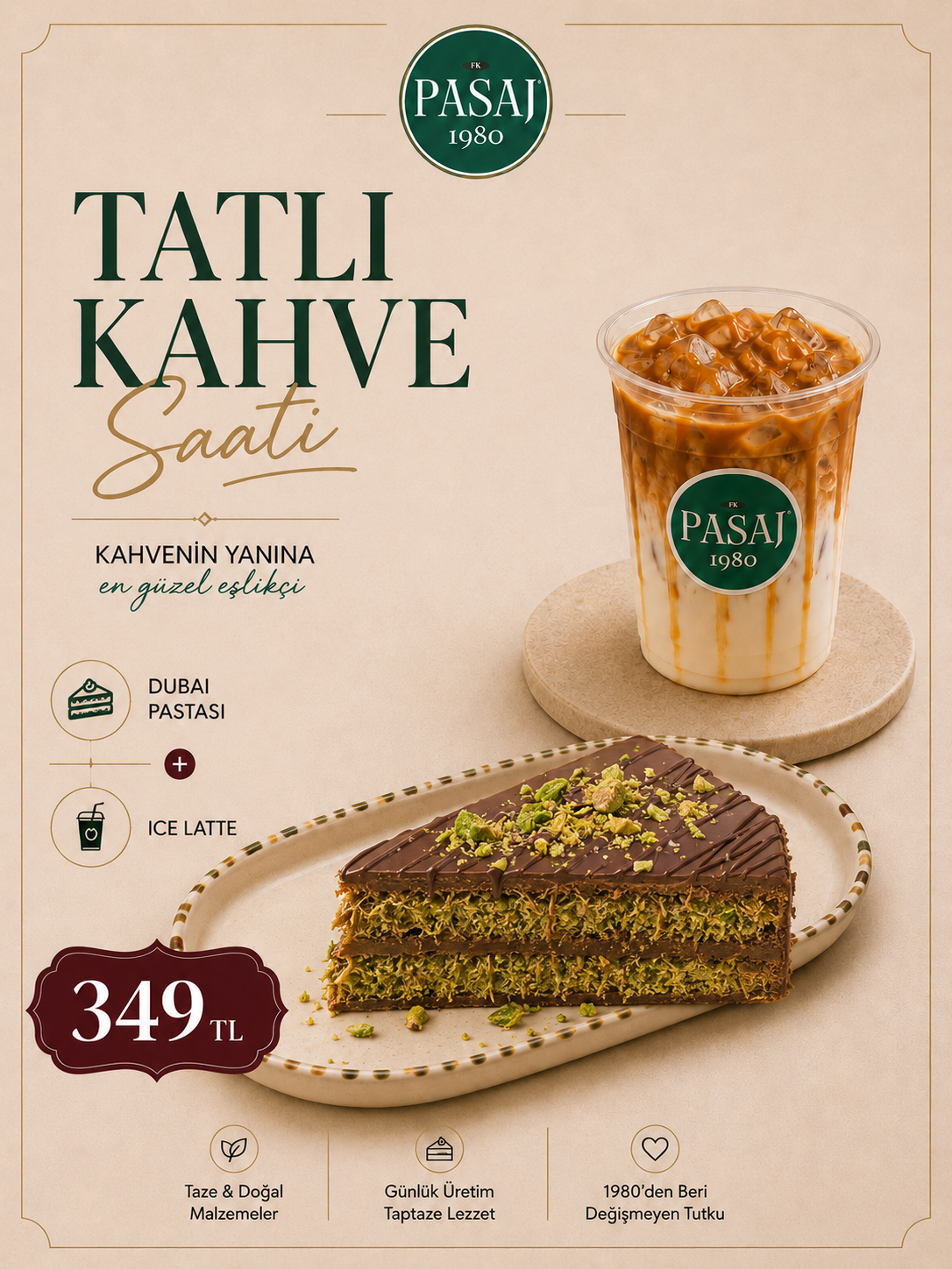 Dubai Pastası + Iced Latte
