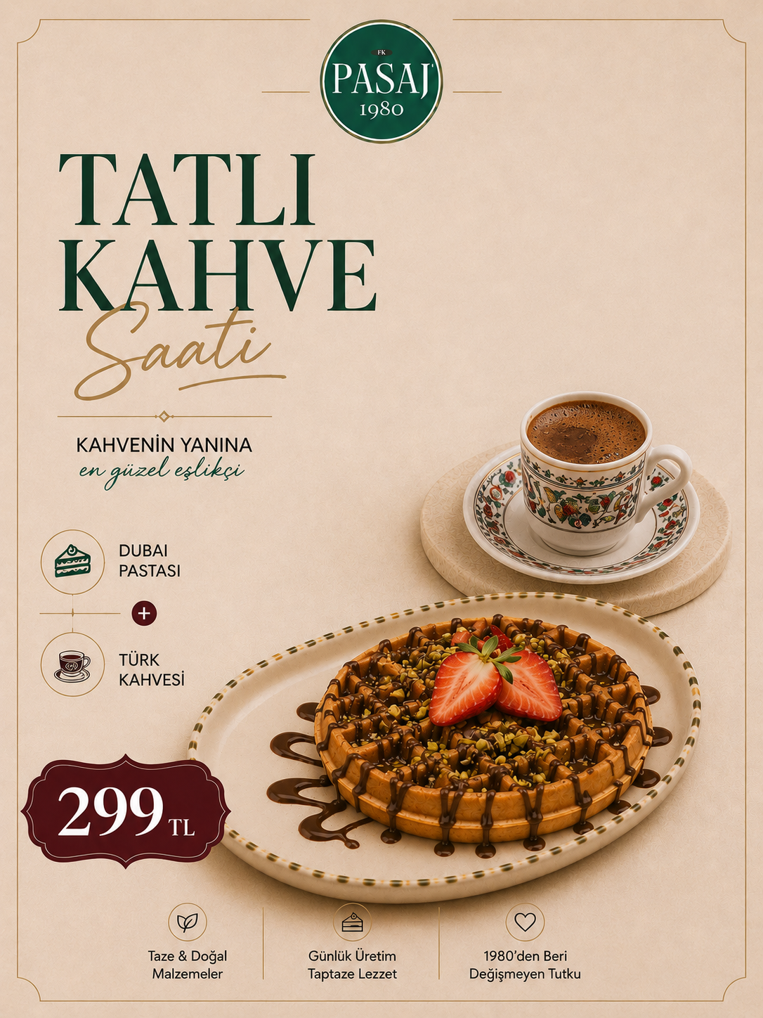 Waffle + Türk kahvesi